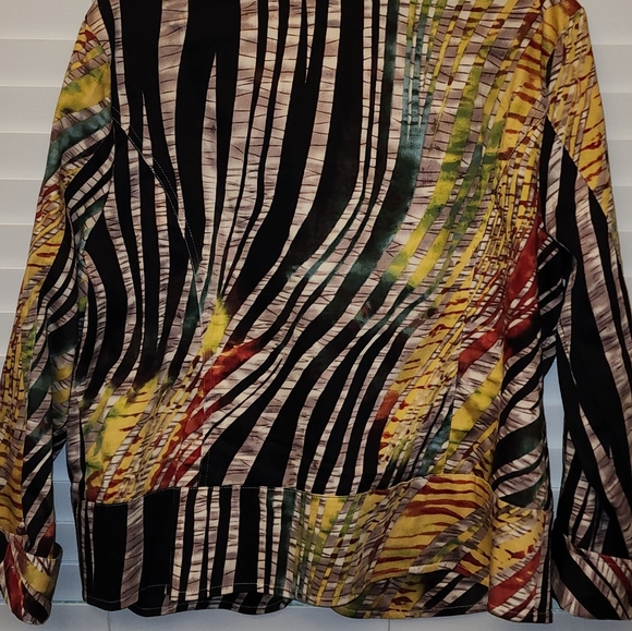 Draper’s & Damon’s Colorful Zebra Stripe Mixed Print Lightweight Jacket XL - Picture 5 of 6